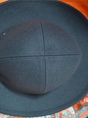 Hermes  Black Wool Felt Wide-Brim Hat size 58